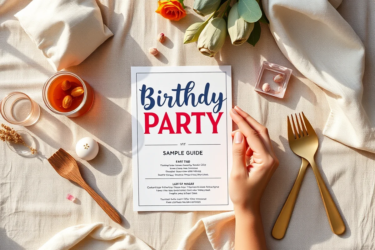 birthday party invitation sample guide — Birthday Party Invitation Sample Guide (the finished result)