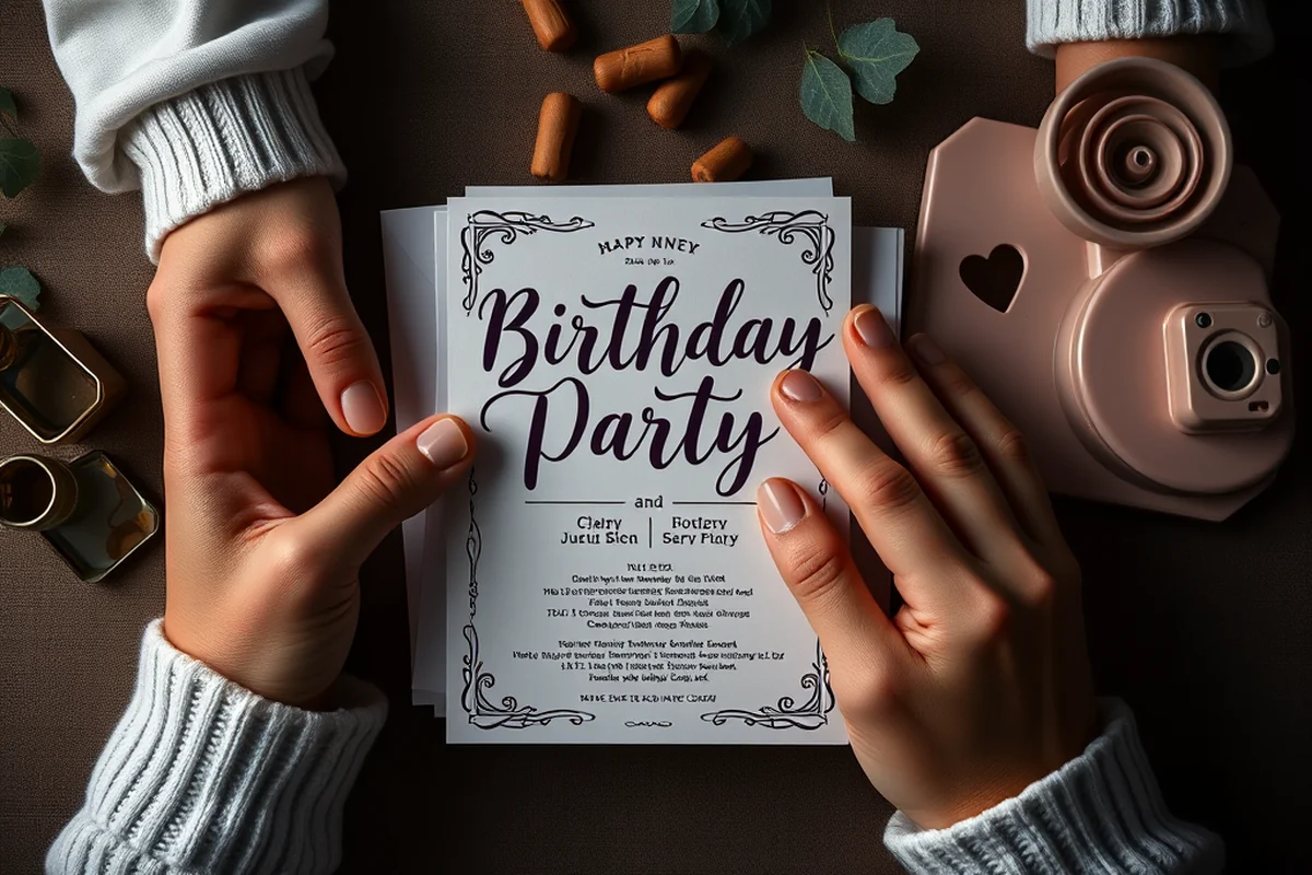 birthday party invitation example vs — Birthday Party Invitation Example Vs (the finished result)