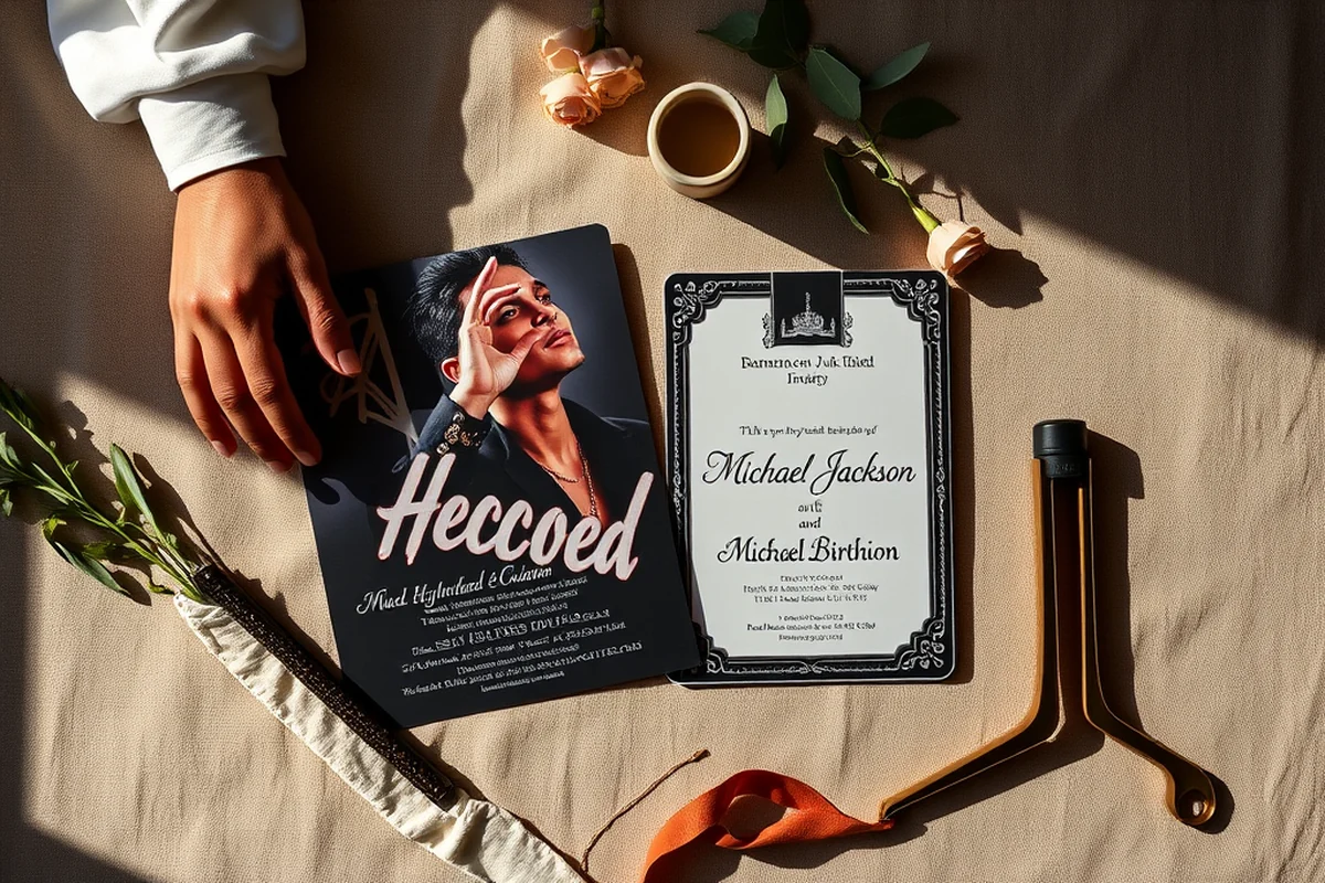 michael jackson birthday invitations — Michael Jackson Birthday Invitations (the finished result)